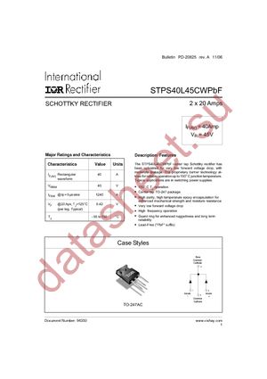 STPS40L45CWPBF datasheet  